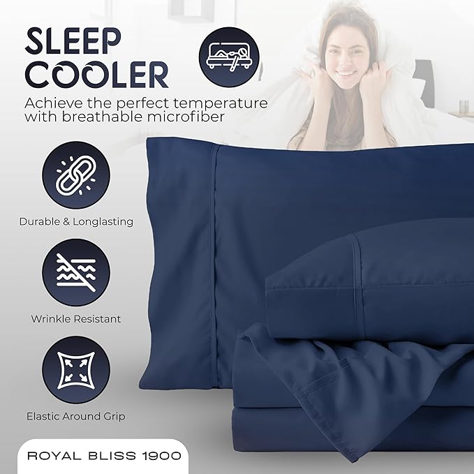 Twin Bed Set - 3Pc Set - Deep Pockets - Cooling Twin Size Sheets - Soft and Smooth Bed Sheet - Perfect Bedding for Any Bedroom
