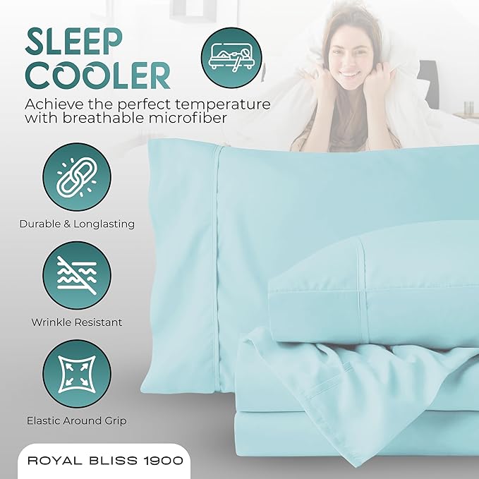 California King Sheet Sets – 4Pcs Cal King Bedding Set, Deep Pocket, Double Brushed Microfiber, Fade Resistant, Soft & Breathable Bed Sheets for Ultimate Comfort