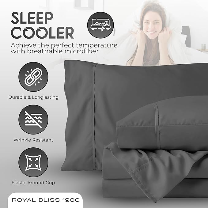 Full Size Bed Sheets – 4Pcs Bed Sheets Full Size Set, Deep Pocket, Double Brushed Microfiber, Fade Resistant, Soft & Breathable for Cozy and Comfortable Sleep