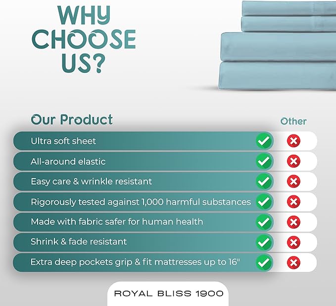 California King Sheet Sets – 4Pcs Cal King Bedding Set, Deep Pocket, Double Brushed Microfiber, Fade Resistant, Soft & Breathable Bed Sheets for Ultimate Comfort