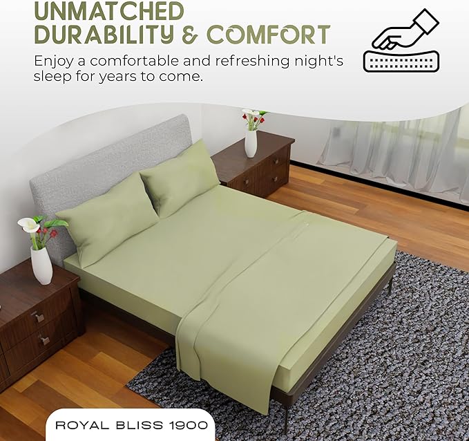 King Size Sheets - 4 Piece Bedding, Wrinkle Free, Cooling, Deep Pocket, King Size Bedding