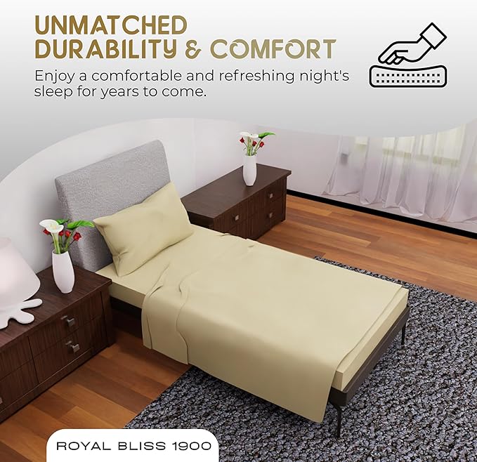 Twin XL Sheets - 3 Pcs Double Brushed Microfiber Cooling Set, Deep Pocket