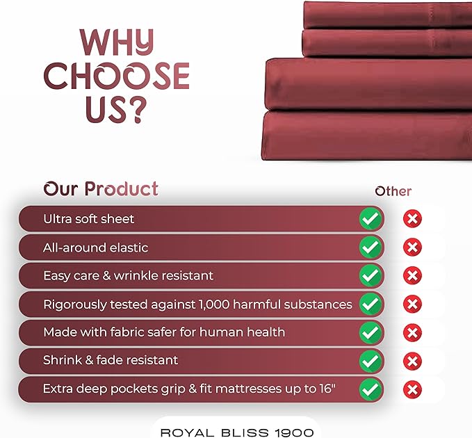 Split King Sheets Set with 2 Twin XL Fitted Sheet - 5 Piece Bedding - Wrinkle Free, Fade Resistant, Double Brushed Microfiber - Deep Pockets/Easy Fit