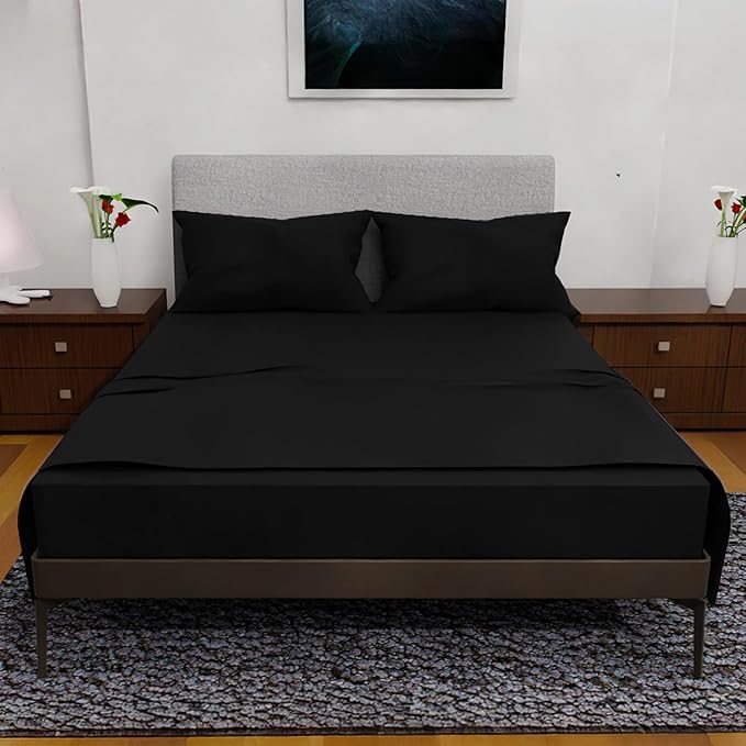 California King Sheet Sets – 4Pcs Cal King Bedding Set, Deep Pocket, Double Brushed Microfiber, Fade Resistant, Soft & Breathable Bed Sheets for Ultimate Comfort