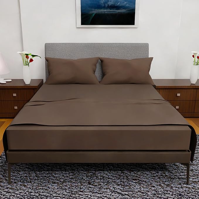 California King Sheet Sets – 4Pcs Cal King Bedding Set, Deep Pocket, Double Brushed Microfiber, Fade Resistant, Soft & Breathable Bed Sheets for Ultimate Comfort