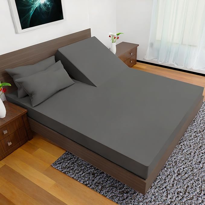 Split Top Queen Sheets for Adjustable Bed, 4-Pcs 36'' Flat, 1 Fitted Sheet & 2 Pillowcase – 16 Inch Deep Pocket, Egyptian Quality Wrinkle-Free Top Split Queen Sheets Set