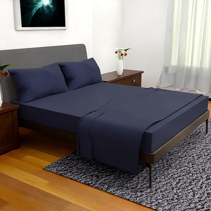 California King Sheet Sets – 4Pcs Cal King Bedding Set, Deep Pocket, Double Brushed Microfiber, Fade Resistant, Soft & Breathable Bed Sheets for Ultimate Comfort