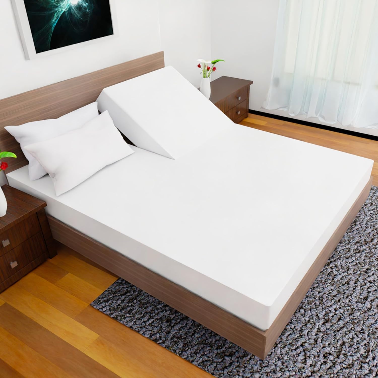 Top Split Flex Head King Size Sheet Set - Egyptian Quality Ultra-Soft Bed Sheets | Double Brushed | Deep Pockets- Easy Fit - 4 Piece Set- Fade Resistant