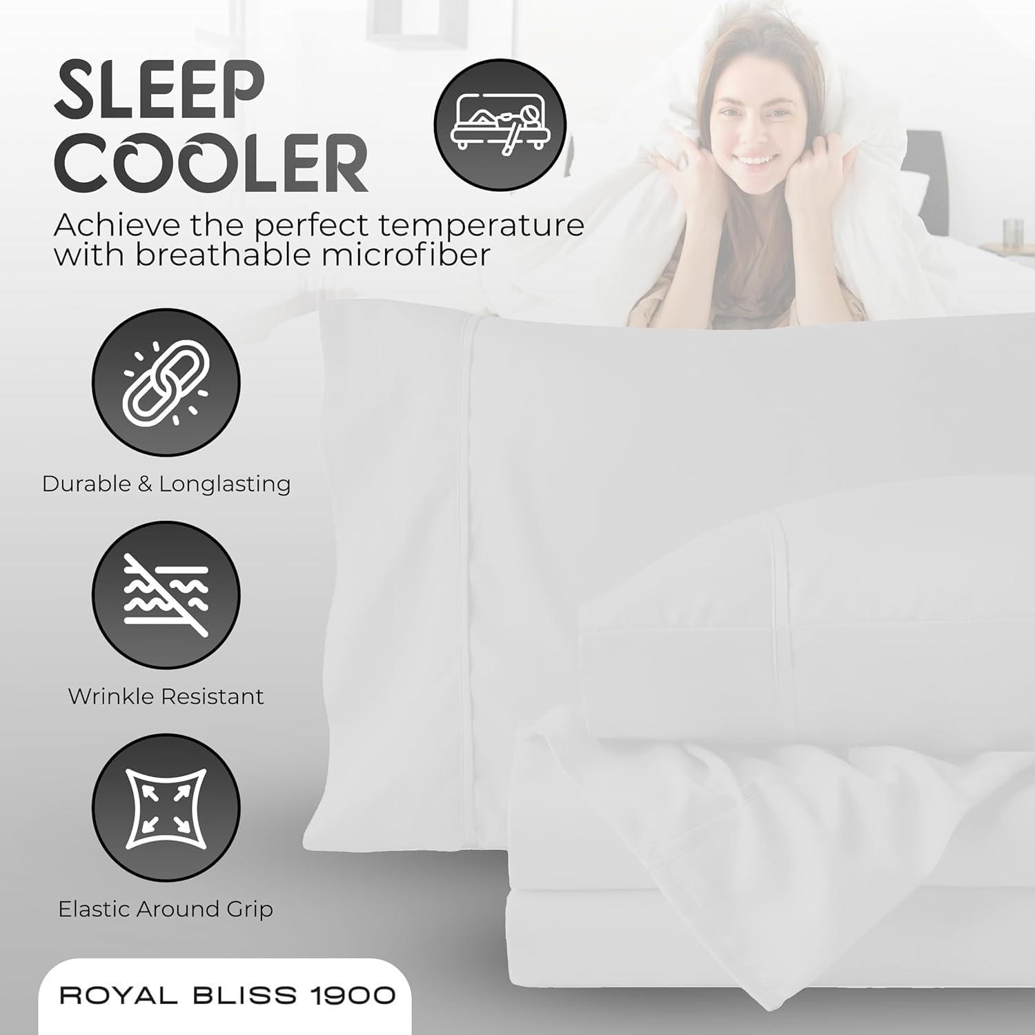 Top Split Flex Head King Size Sheet Set - Egyptian Quality Ultra-Soft Bed Sheets | Double Brushed | Deep Pockets- Easy Fit - 4 Piece Set- Fade Resistant