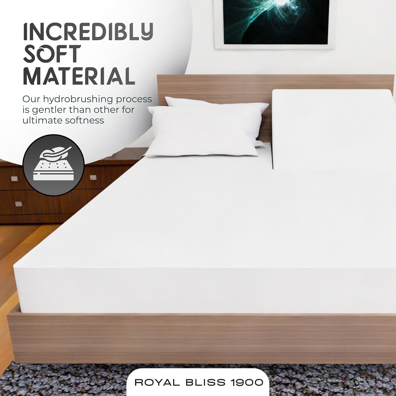 Top Split Flex Head King Size Sheet Set - Egyptian Quality Ultra-Soft Bed Sheets | Double Brushed | Deep Pockets- Easy Fit - 4 Piece Set- Fade Resistant