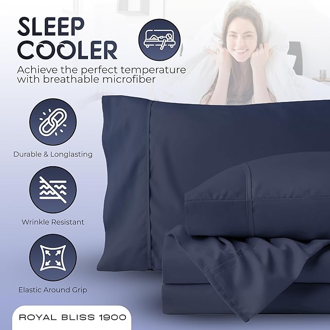 Split Queen Sheets - 5 Pcs Set for Adjustable Bed - Soft, Wrinkle-Resistant