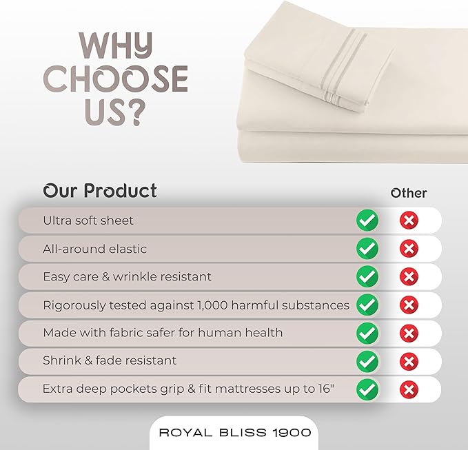 Split California King Sheets Sets - 5 Pcs Set - Cal King Split Adjustable Bed Sheets -Split California King Sheets Sets for Adjustable Bed -Split Cal King Sheets