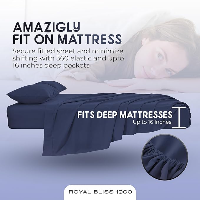 Split Queen Sheets - 5 Pcs Set for Adjustable Bed - Soft, Wrinkle-Resistant