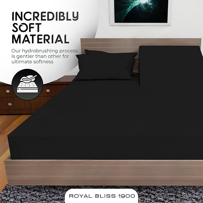 Top Split California King - 4 Pcs Set - Cal King Split Top Deep Pocket Sheet Set - Split Top California King Sheets Sets for Adjustable Bed - Double Brushed Microfiber
