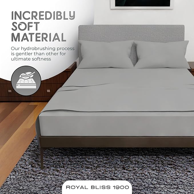 Queen Sheet Set - 4 Piece Double Brushed Queen Size Deep Pocket Bedding - Tan Cooling Sheets
