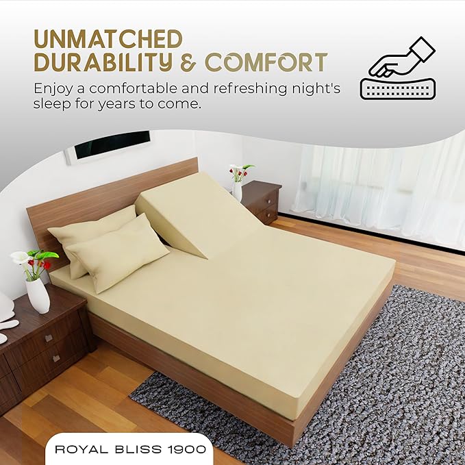 Split Top Queen Sheets for Adjustable Bed, 4-Pcs 36'' Flat, 1 Fitted Sheet & 2 Pillowcase – 16 Inch Deep Pocket, Egyptian Quality Wrinkle-Free Top Split Queen Sheets Set