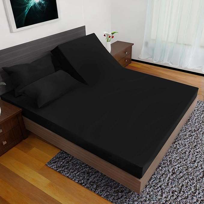 Top Split California King - 4 Pcs Set - Cal King Split Top Deep Pocket Sheet Set - Split Top California King Sheets Sets for Adjustable Bed - Double Brushed Microfiber