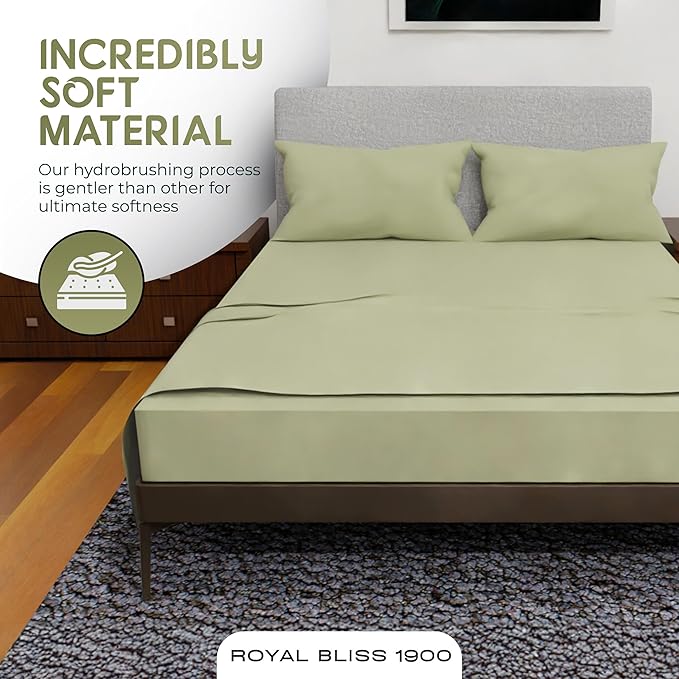 King Size Sheets - 4 Piece Bedding, Wrinkle Free, Cooling, Deep Pocket, King Size Bedding