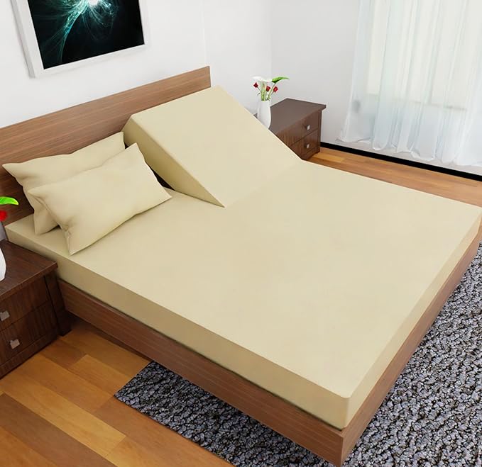Split Top Queen Sheets for Adjustable Bed, 4-Pcs 36'' Flat, 1 Fitted Sheet & 2 Pillowcase – 16 Inch Deep Pocket, Egyptian Quality Wrinkle-Free Top Split Queen Sheets Set