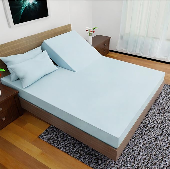 Split Top Queen Sheets for Adjustable Bed, 4-Pcs 36'' Flat, 1 Fitted Sheet & 2 Pillowcase – 16 Inch Deep Pocket, Egyptian Quality Wrinkle-Free Top Split Queen Sheets Set