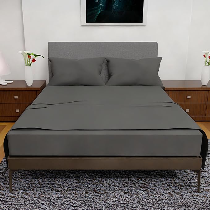 California King Sheet Sets – 4Pcs Cal King Bedding Set, Deep Pocket, Double Brushed Microfiber, Fade Resistant, Soft & Breathable Bed Sheets for Ultimate Comfort